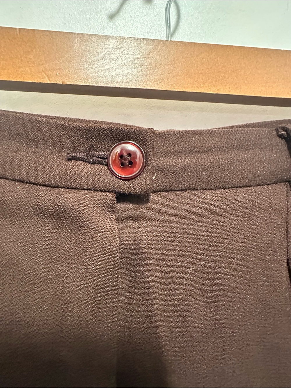 Vintage Kenzo Studio 100% Wool Brown High-Waisted Trouser Pants Size 8 - Picture 2 of 7